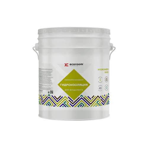 Гидроизоляция Ecoroom Hydroneed Base, 20 кг, полиуретановая для фундамента, ведро